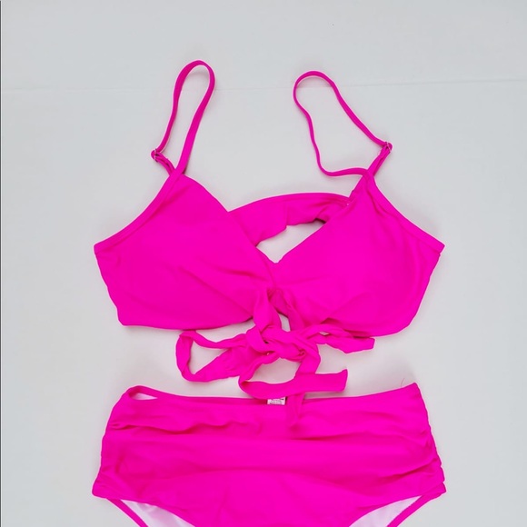 Women's Wrap Front High Waisted Bikini Set Two Pieces Bathing Suit - Picture 3 of 6